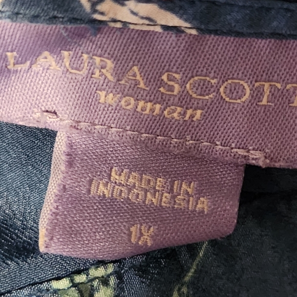 2/$30 Laura Scott1X Novelty Crane Bird All Over Print Roll Tab 3/4 Sleeve - Picture 13 of 15